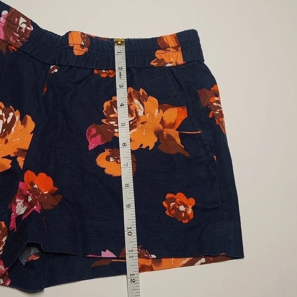 J.Crew Factory Navy Blue Floral Pull On Short Size 2 - Picture 6 of 11